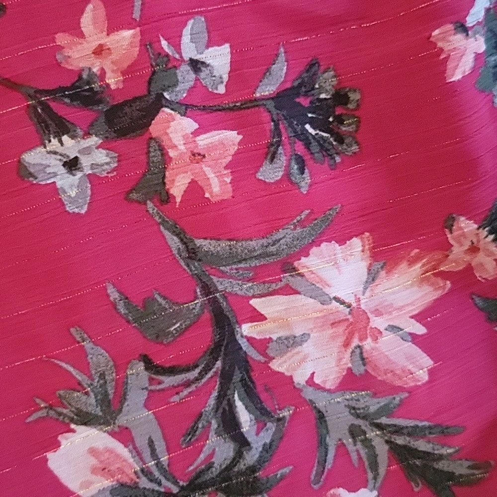 Avec Les Filles Red Floral Midi Dress - Picture 6 of 7